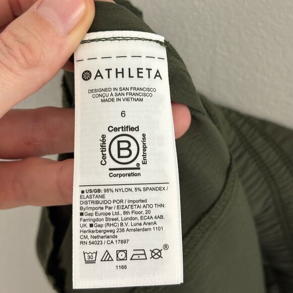 Athleta Trekkie High Rise Parachute Pants in Aspen Olive - Size 6 - Picture 8 of 9